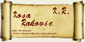 Kosa Raković vizit kartica